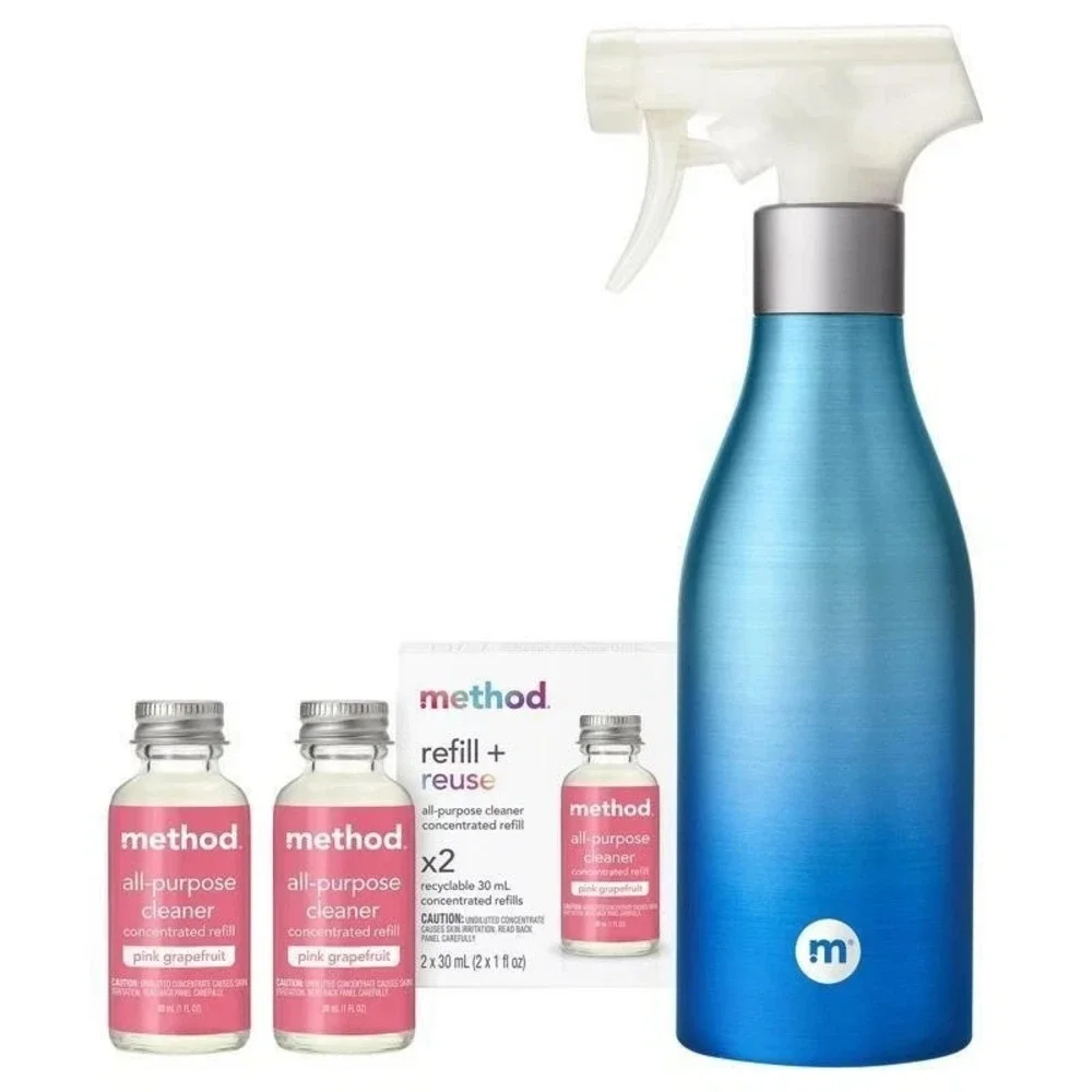 Method Pink Grapefruit Concentrated All Purpose Cleaner Starter Kit Liquid 1 oz